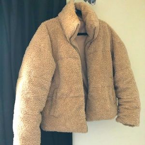 Free people fuzzy bomber jacket